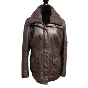 Danier jacket coat leather black size medium